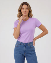 Cargar imagen en el visor de la galería, Camiseta Mujer Cuello Redondo Lila Claro