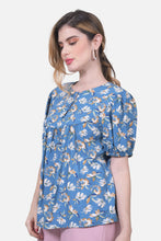 Cargar imagen en el visor de la galería, Blusa Selene Azul Hortencia