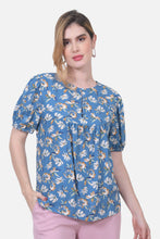 Cargar imagen en el visor de la galería, Blusa Selene Azul Hortencia