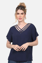Cargar imagen en el visor de la galería, Blusa Leire Azul Navy