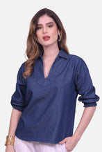 Cargar imagen en el visor de la galería, Blusa Otilia Azul Navy