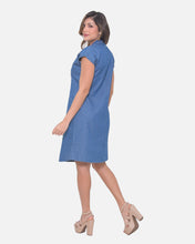 Cargar imagen en el visor de la galería, Vestido Aldana Azul Medio