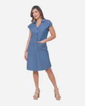 Cargar imagen en el visor de la galería, Vestido Aldana Azul Medio