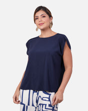 Cargar imagen en el visor de la galería, Blusa Eleonora Azul Navy