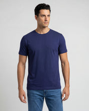 Cargar imagen en el visor de la galería, Camiseta Hombre Cuello Redondo Delgado Azul Navy