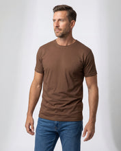 Cargar imagen en el visor de la galería, Camiseta Hombre Cuello Redondo Delgado Cafe Jaspe