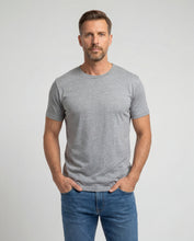 Cargar imagen en el visor de la galería, Camiseta Hombre Cuello Redondo Delgado Gris Jaspe
