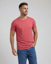 Cargar imagen en el visor de la galería, Camiseta Hombre Cuello Redondo Delgado Rojo Jaspe