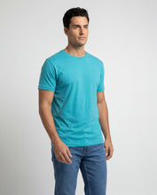 Cargar imagen en el visor de la galería, Camiseta Hombre Cuello Redondo Delgado Turqueza Jaspe