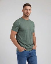 Cargar imagen en el visor de la galería, Camiseta Hombre Cuello Redondo Delgado Verde Jaspe