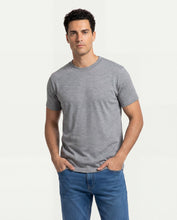 Cargar imagen en el visor de la galería, Camiseta Hombre Cuello Doble Gris Jaspe