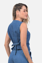 Cargar imagen en el visor de la galería, Blusa Pekin Azul Medio