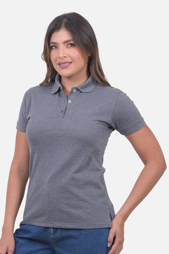 Polo Mujer Negro Jaspe