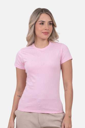 Camiseta Mujer Cuello Redondo Rosada