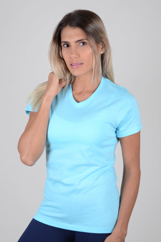 Camiseta Mujer Cuello V Agua