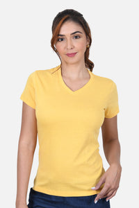 Camiseta Mujer Cuello V Maiz