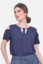 Cargar imagen en el visor de la galería, Blusa Zoraida - Azul Navy
