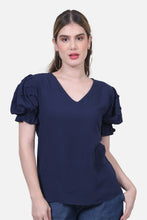 Cargar imagen en el visor de la galería, Blusa Livia Azul Navy
