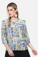 Cargar imagen en el visor de la galería, Blusa Elsa Azul Hortencia
