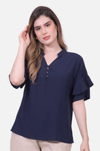 Cargar imagen en el visor de la galería, Blusa Clemencia Azul Navy

