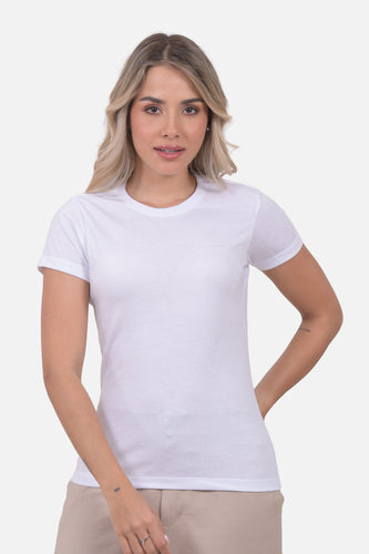 Camiseta Mujer Cuello Redondo Blanca