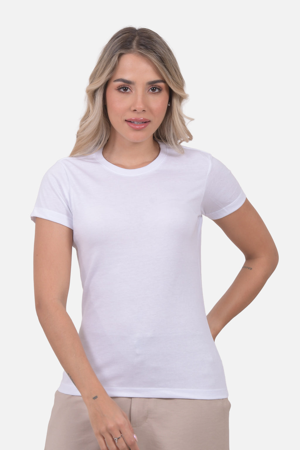 Camiseta Mujer Cuello Redondo Blanca