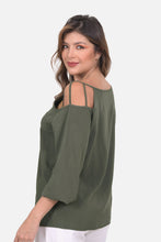Cargar imagen en el visor de la galería, Blusa Amatista Verde Militar

