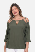 Cargar imagen en el visor de la galería, Blusa Amatista Verde Militar
