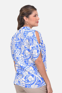 Blusa Marfil Azul