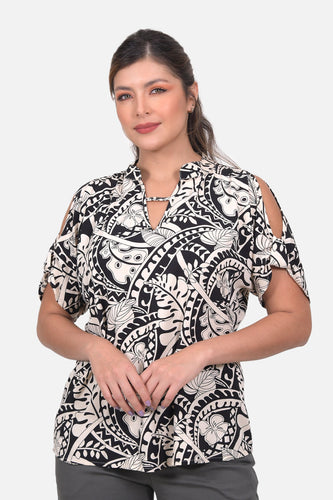 Blusa Marfil Negra