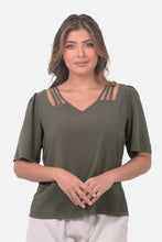 Cargar imagen en el visor de la galería, Blusa Matilde Verde Militar
