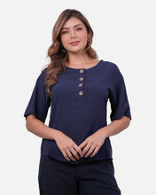 Cargar imagen en el visor de la galería, Blusa Adara Azul Navy

