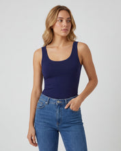 Cargar imagen en el visor de la galería, Basica Mujer Naranja Azul Navy
