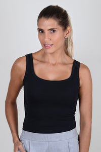 Basica Mujer Naranja Negra