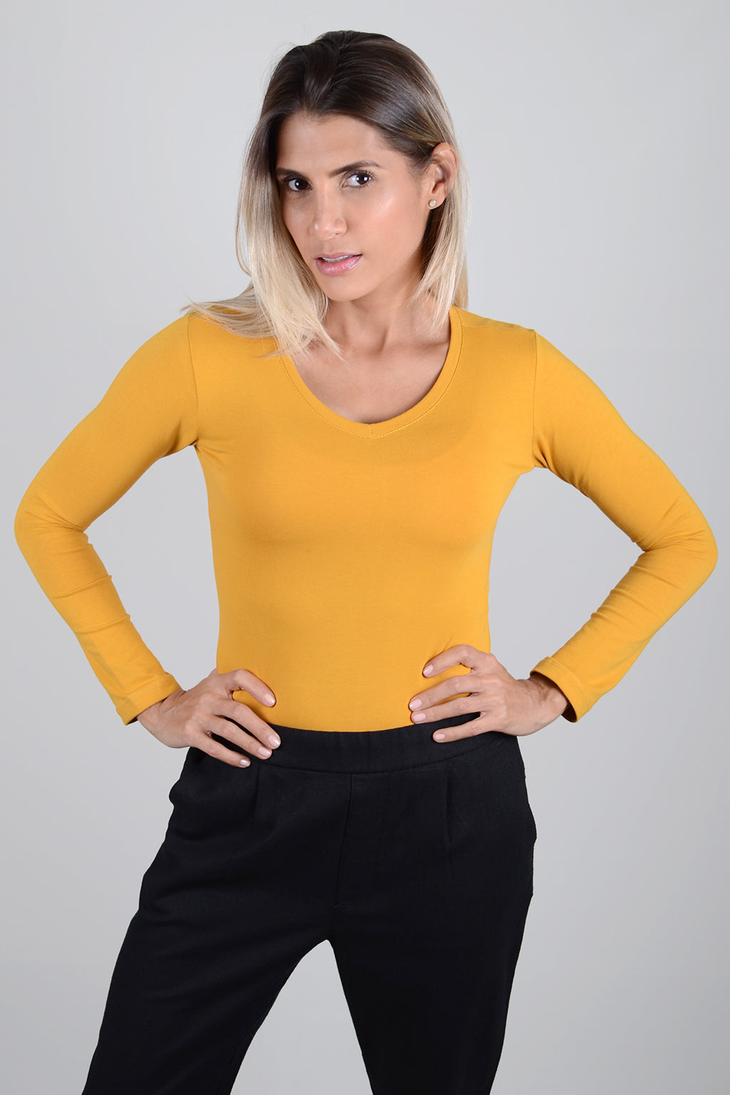 Basica Mujer Cereza Mostaza