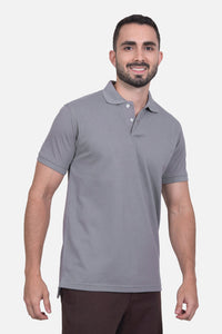 Polo Hombre Gris Claro