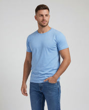 Cargar imagen en el visor de la galería, Camiseta Hombre Cuello Redondo Delgado Cielo Jaspe
