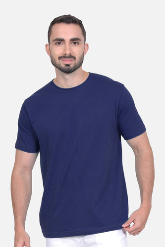 Camiseta Hombre Cuello Redondo Delgado Azul Navy