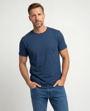 Cargar imagen en el visor de la galería, Camiseta Hombre Cuello Redondo Delgado Azul Oceano
