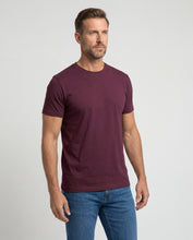 Cargar imagen en el visor de la galería, Camiseta Hombre Cuello Redondo Delgado Burgundy
