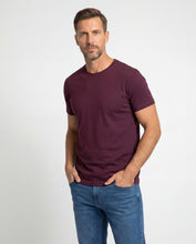 Cargar imagen en el visor de la galería, Camiseta Hombre Cuello Redondo Delgado Burgundy
