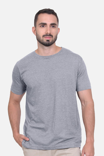 Camiseta Hombre Cuello Redondo Delgado Gris Jaspe