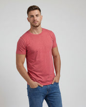 Cargar imagen en el visor de la galería, Camiseta Hombre Cuello Redondo Delgado Rojo Jaspe
