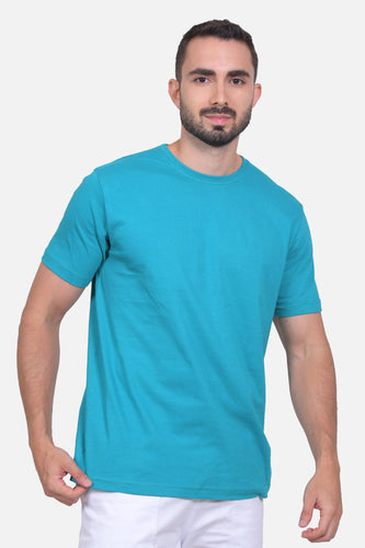 Camiseta Hombre Cuello Redondo Delgado Turqueza