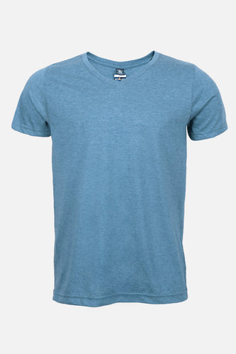 Camiseta Hombre Cuello V Cielo Jaspe