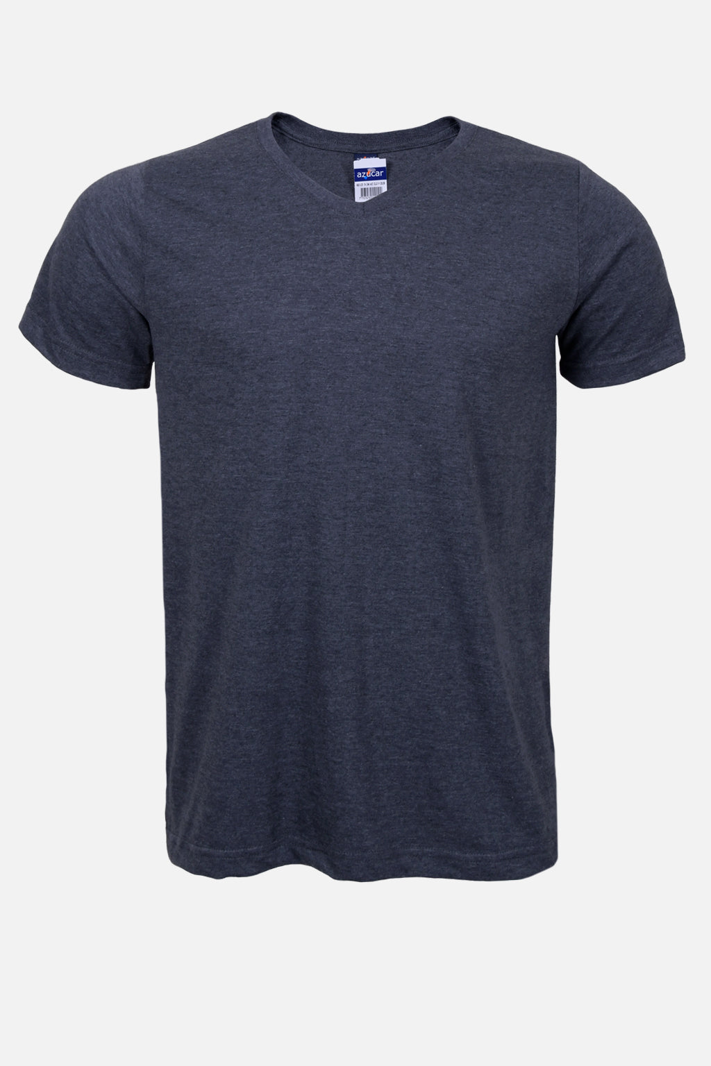 Camiseta Hombre Cuello V Negro Jaspe