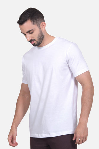 Camiseta Hombre Cuello Redondo Delgado Blanca