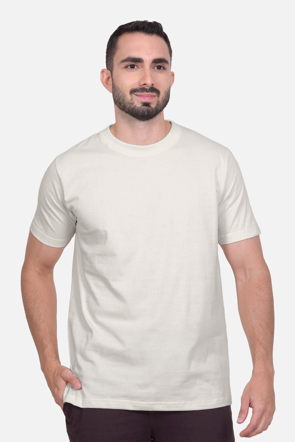 Camiseta Hombre Cuello Doble Arena