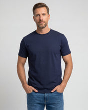 Cargar imagen en el visor de la galería, Camiseta Hombre Cuello Doble Azul Navy
