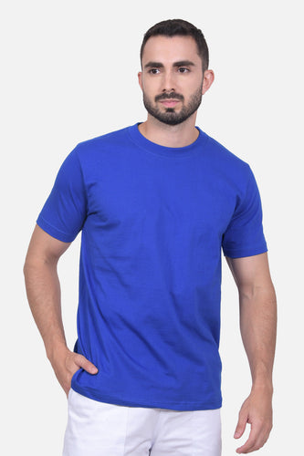 Camiseta Hombre Cuello Doble Azul Rey